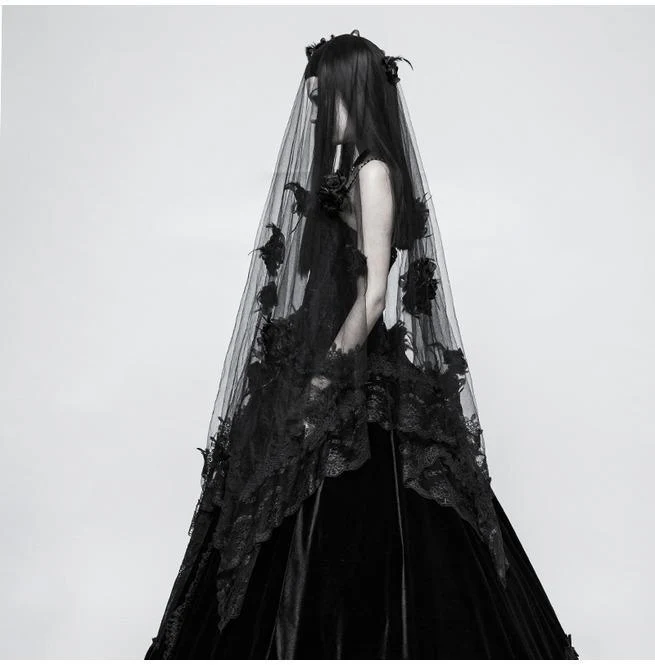 Women's Gothic Gorgeous Lace Floral Veil/Scarf - Image 3