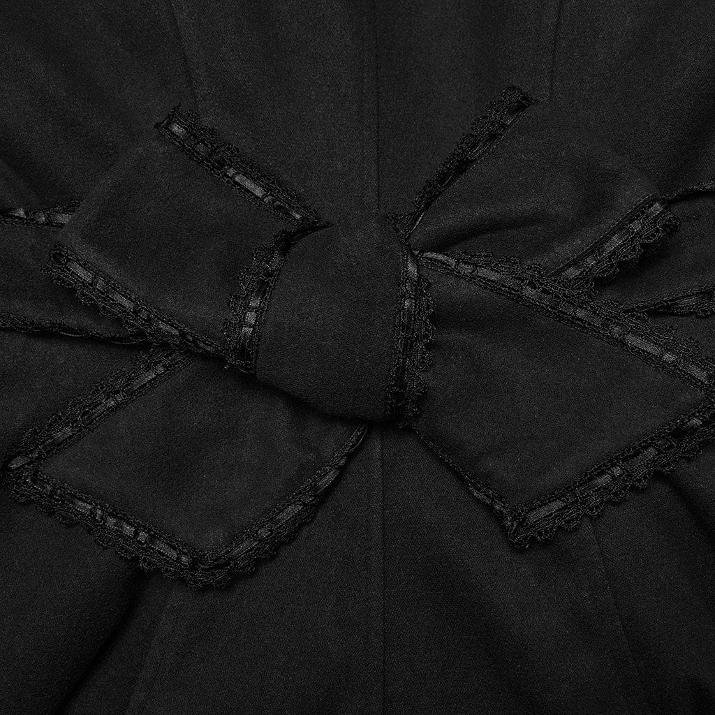 Women's Lolita Hooded Bowknot Overcoat - Image 11