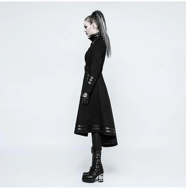 Women's Military Uniform Worsted Long Coat With Belt - Image 3
