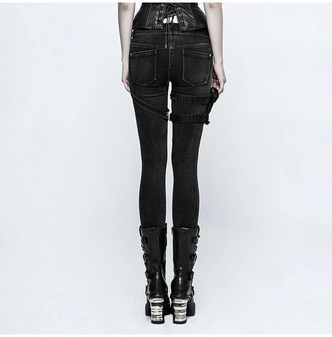 Women's Skinny Jeans With Waist Bag - Image 3