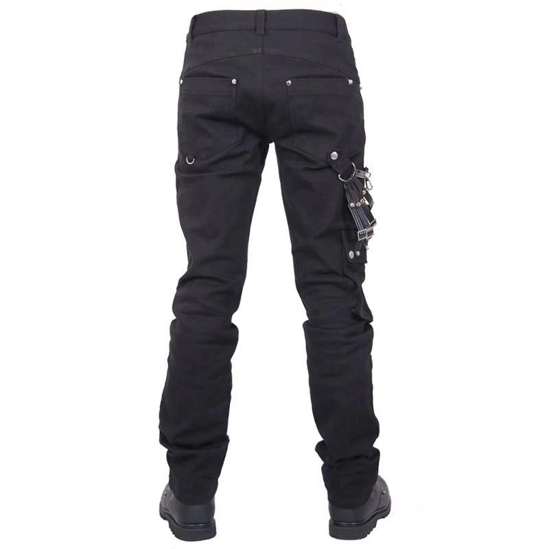 Men's Punk Trousers With Metal Chain - Image 3