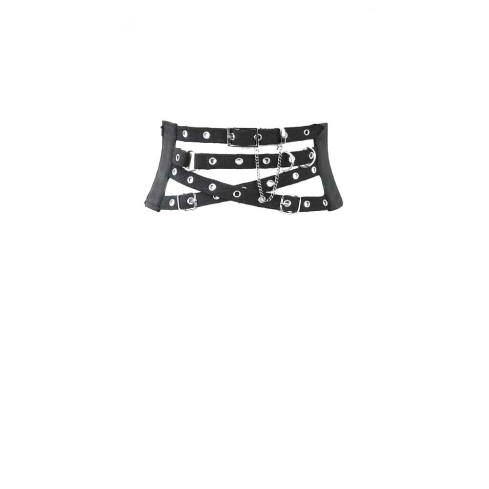Women's Punk Buckle-up Side Zip Chained Belt - Image 8