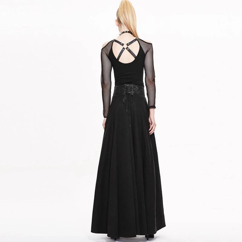 Women's Vintage Umbrella Skirt With Leather Waistband - Image 3