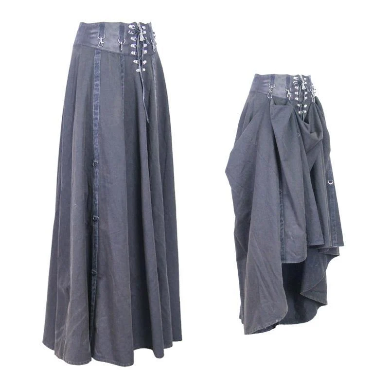 Women's Vintage Umbrella Skirt With Leather Waistband - Image 5