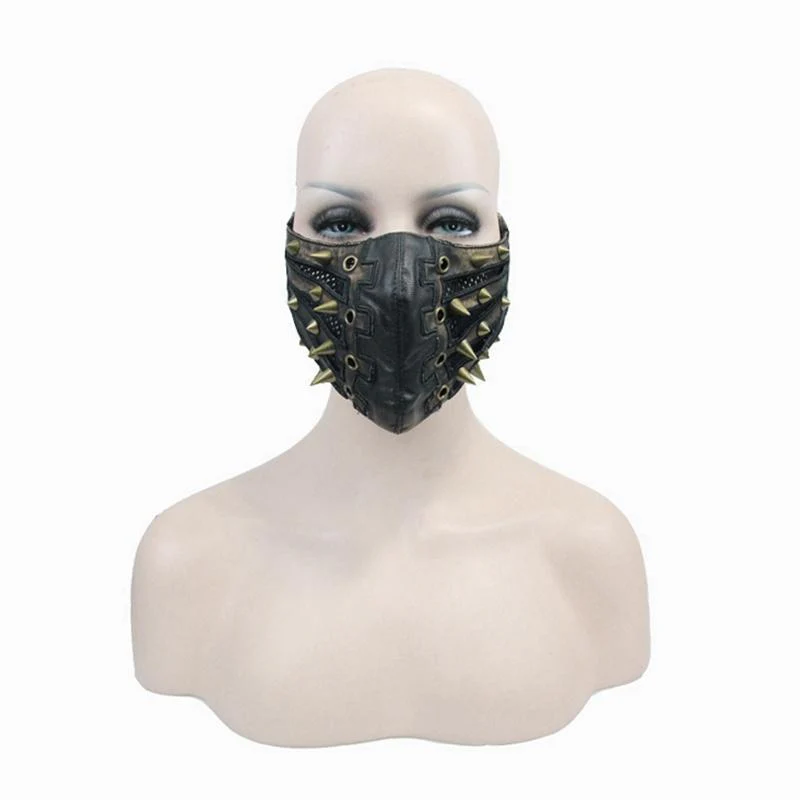 Women's Spikey Leather Face Mask - Image 5
