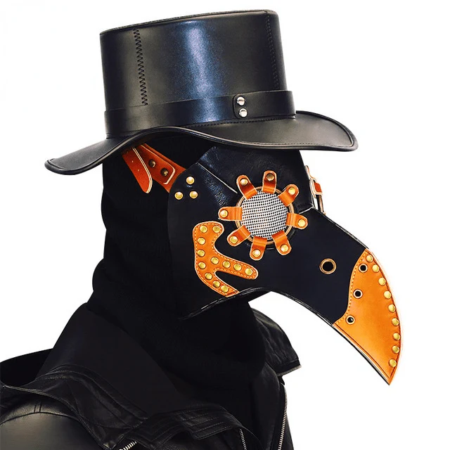 Steampunk Double Color Masquerade Beak Mask