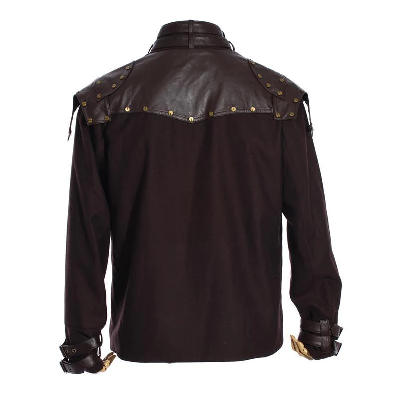 Steampunk Leather Epaulet Jacket - Image 6