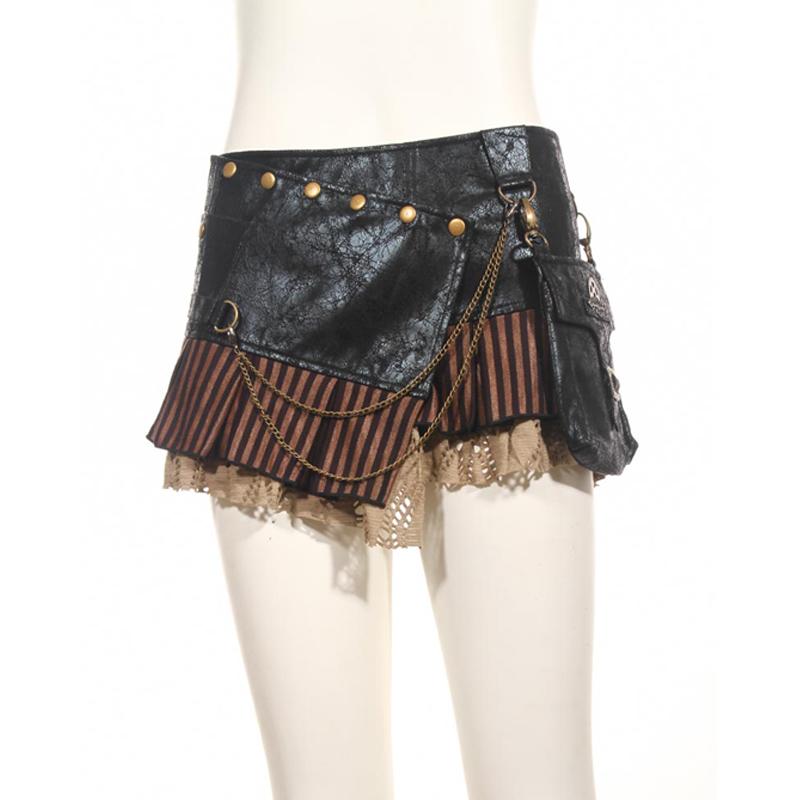 Steampunk short Wraparound Skirt With Pouch - Image 8