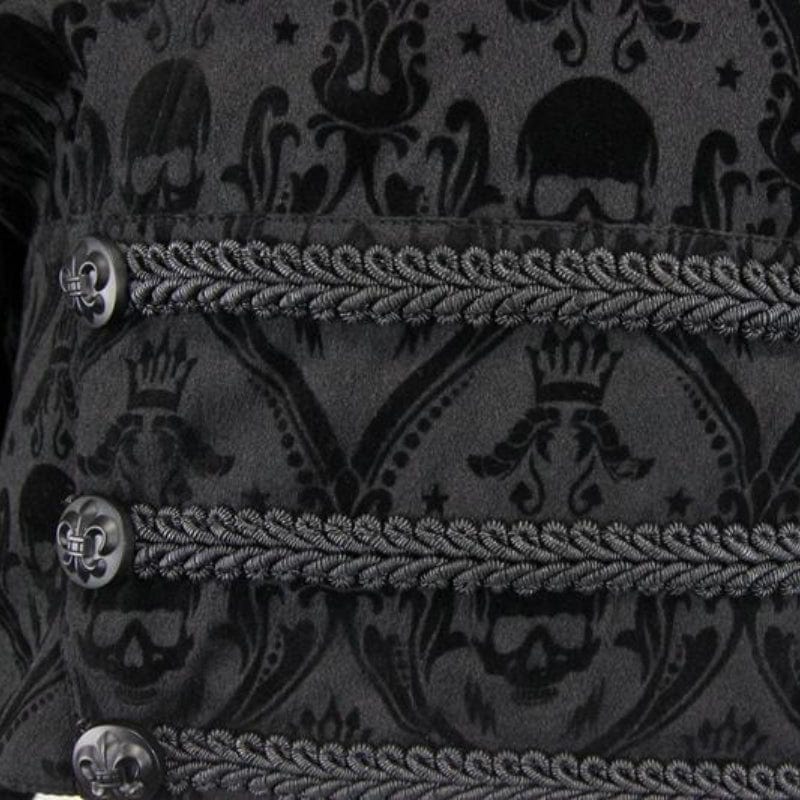 Men's String and Grommet Lacing Gothic Self Patterned Shirt - Image 8