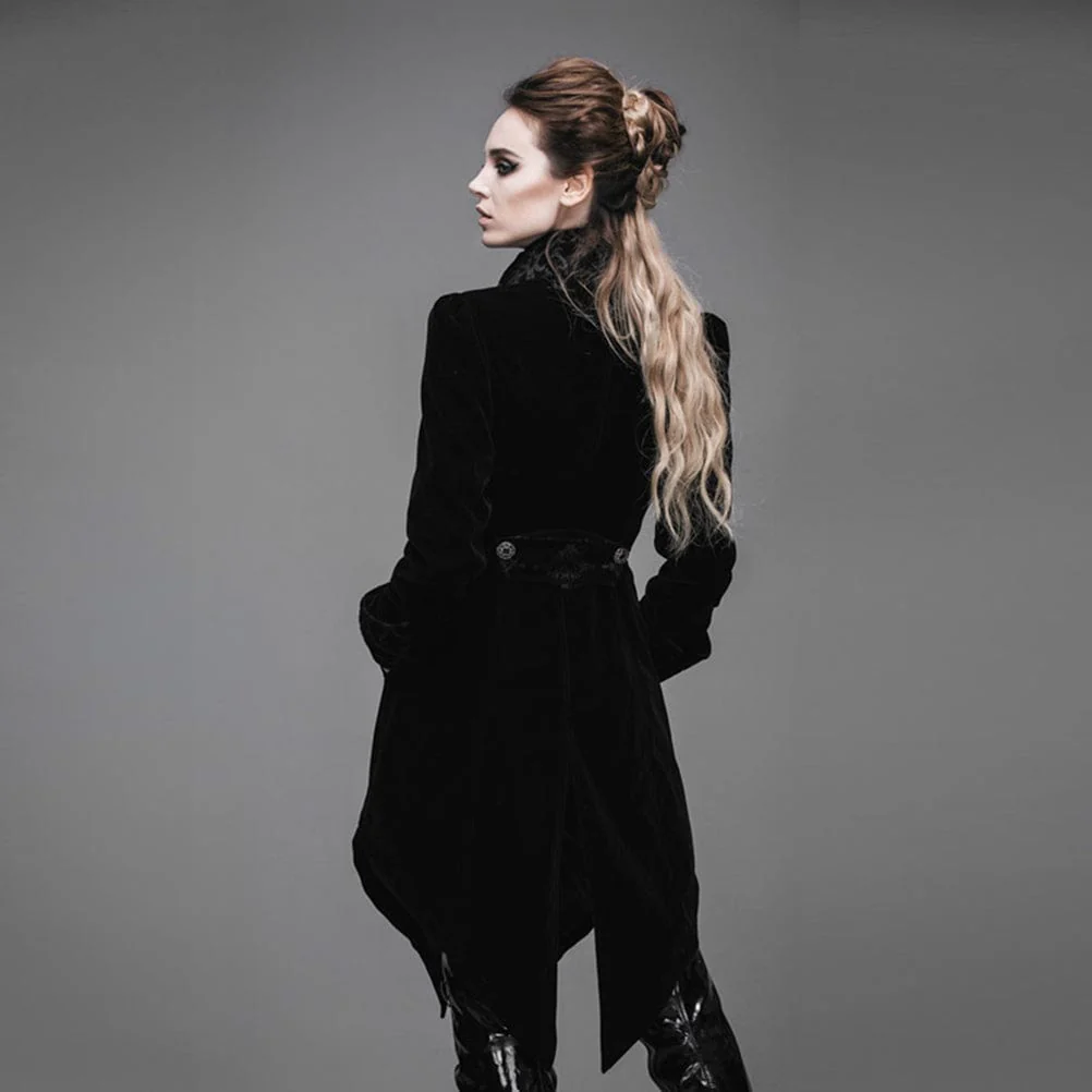 Women's Three Button Vintage Goth Coat - Image 3