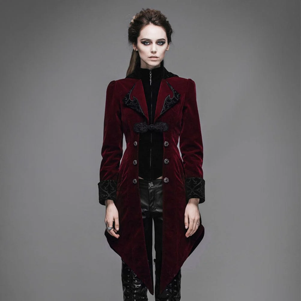 Women's Three Button Vintage Goth Coat - Image 4