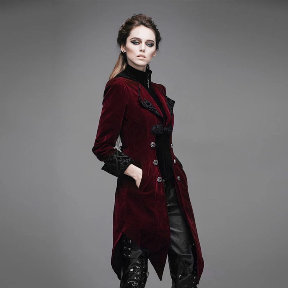 Women's Three Button Vintage Goth Coat - Image 5