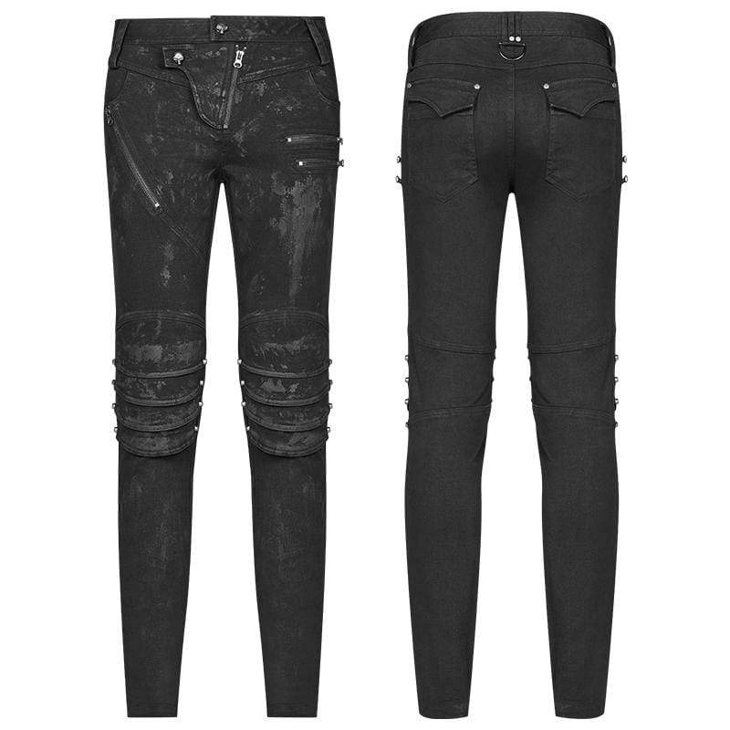 Men's Unique Armor Knee Men's Washing Jeans - Image 5