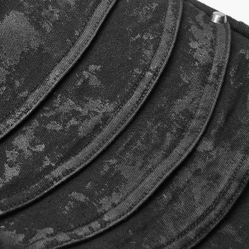 Men's Unique Armor Knee Men's Washing Jeans - Image 6