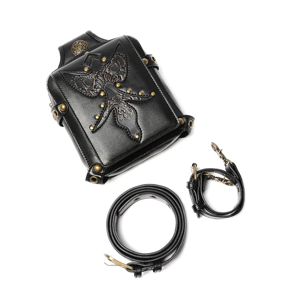 Unisex Gothic Embossed Rivet Waist Bag - Image 5