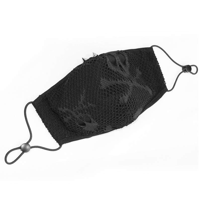 Unisex Gothic Skelenton Mesh Overlaide Masks With Disposable Filter Insert Set of two - Image 5