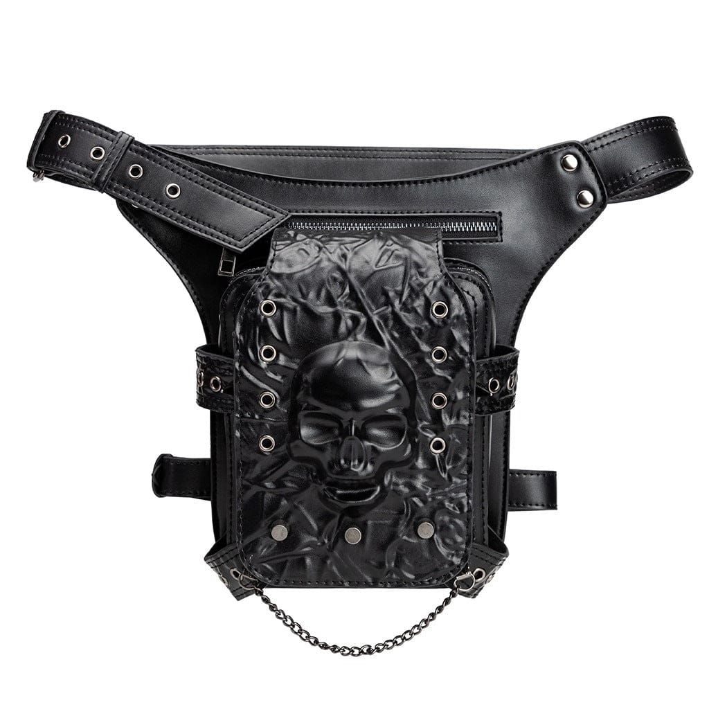 Unisex Punk Eyelet Rivet Skull Bag - Image 2