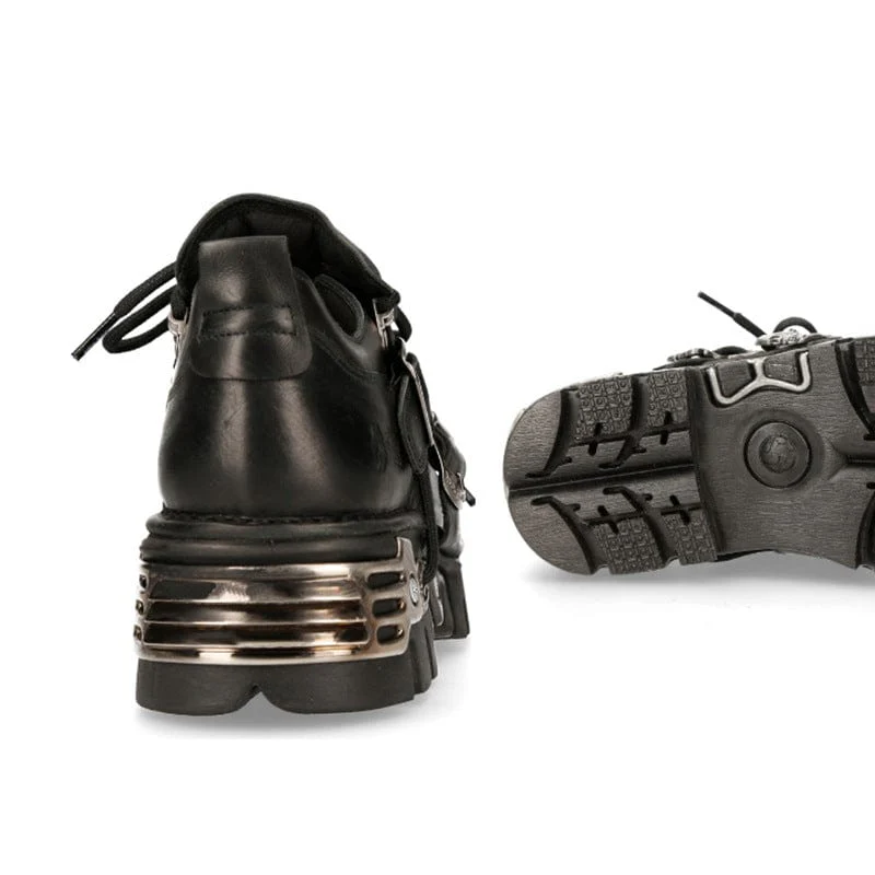 Unisex Punk Metal Splice Buckle Platform Shoes - Image 4