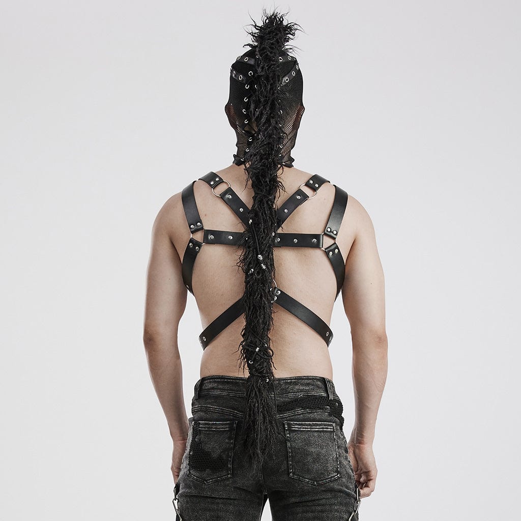 Unisex Punk Mohawk Mesh Hood - Image 3