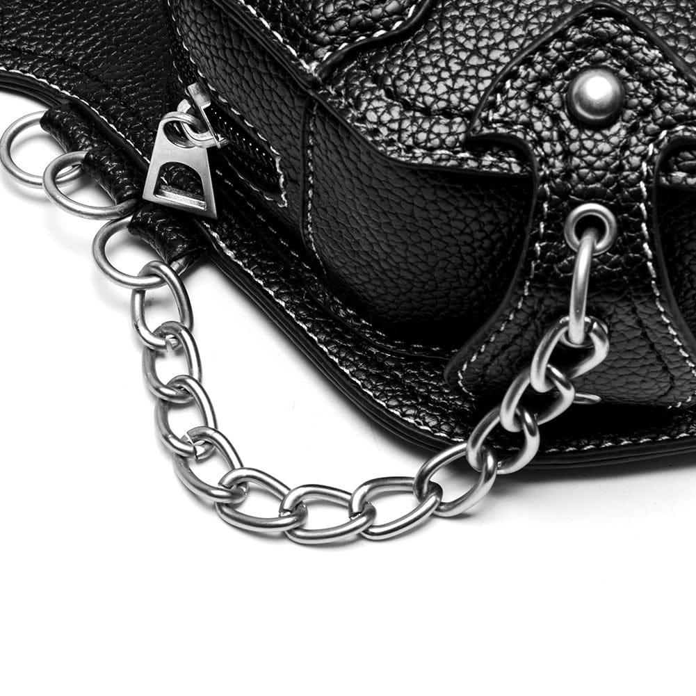 Unisex Punk Rivet Cross Chained Waist Bag - Image 8