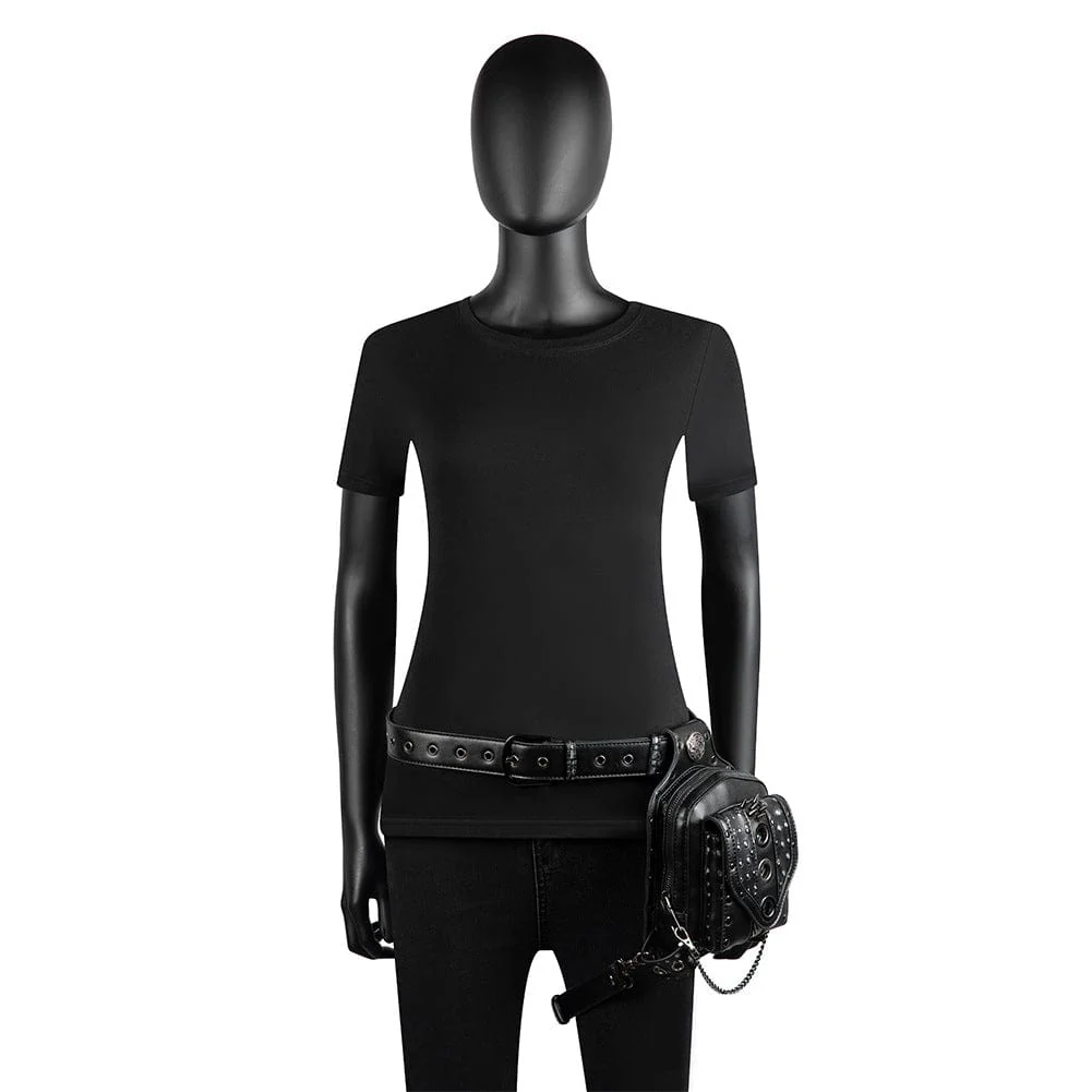 Unisex Punk Rivet Nailed Waist Bag - Image 4