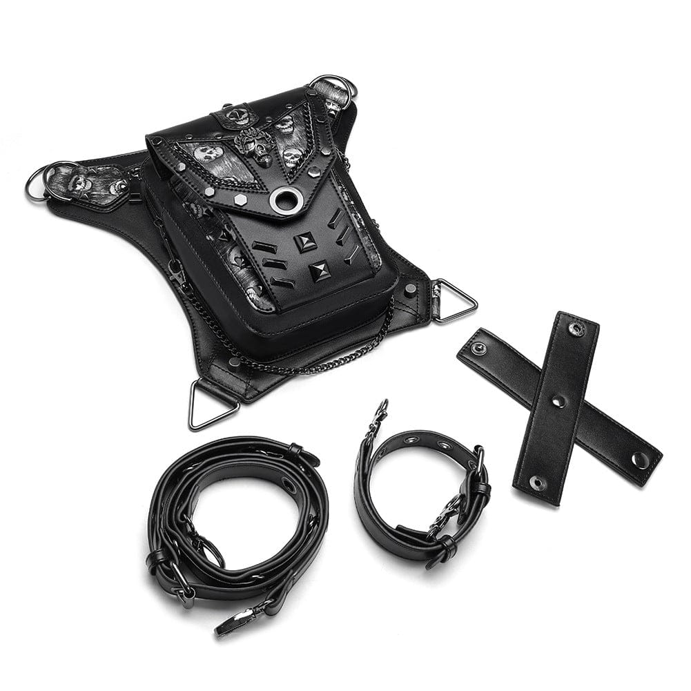 Unisex Punk Skull Chain Waist Bag - Image 4