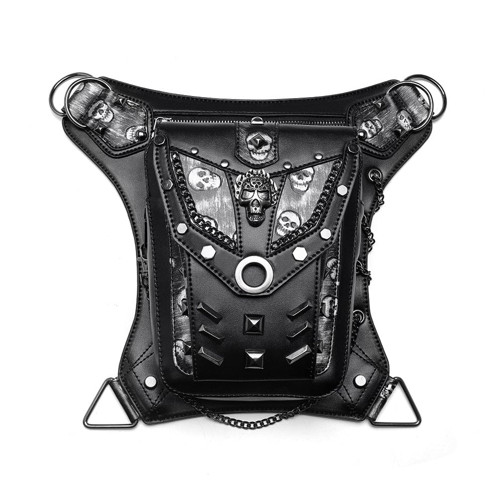 Unisex Punk Skull Chain Waist Bag - Image 5