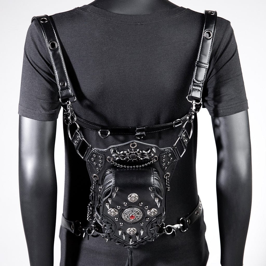 Unisex Punk Studded Devil Eye Chained Bag - Image 3