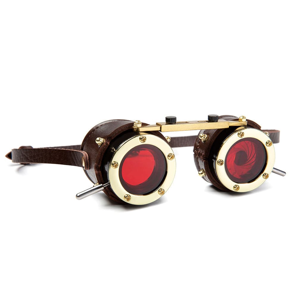 Unisex Steampunk Red Lens Goggles - Image 4
