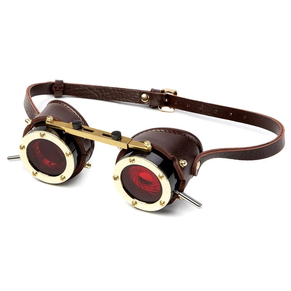 Unisex Steampunk Red Lens Goggles - Image 5