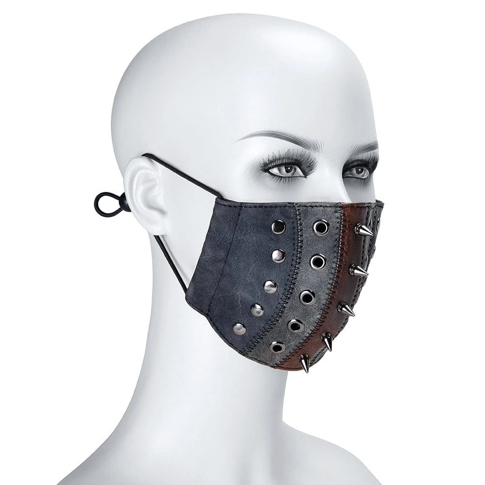 Unisex Steampunk Rivets Eyelets Stitch Mask - Image 2