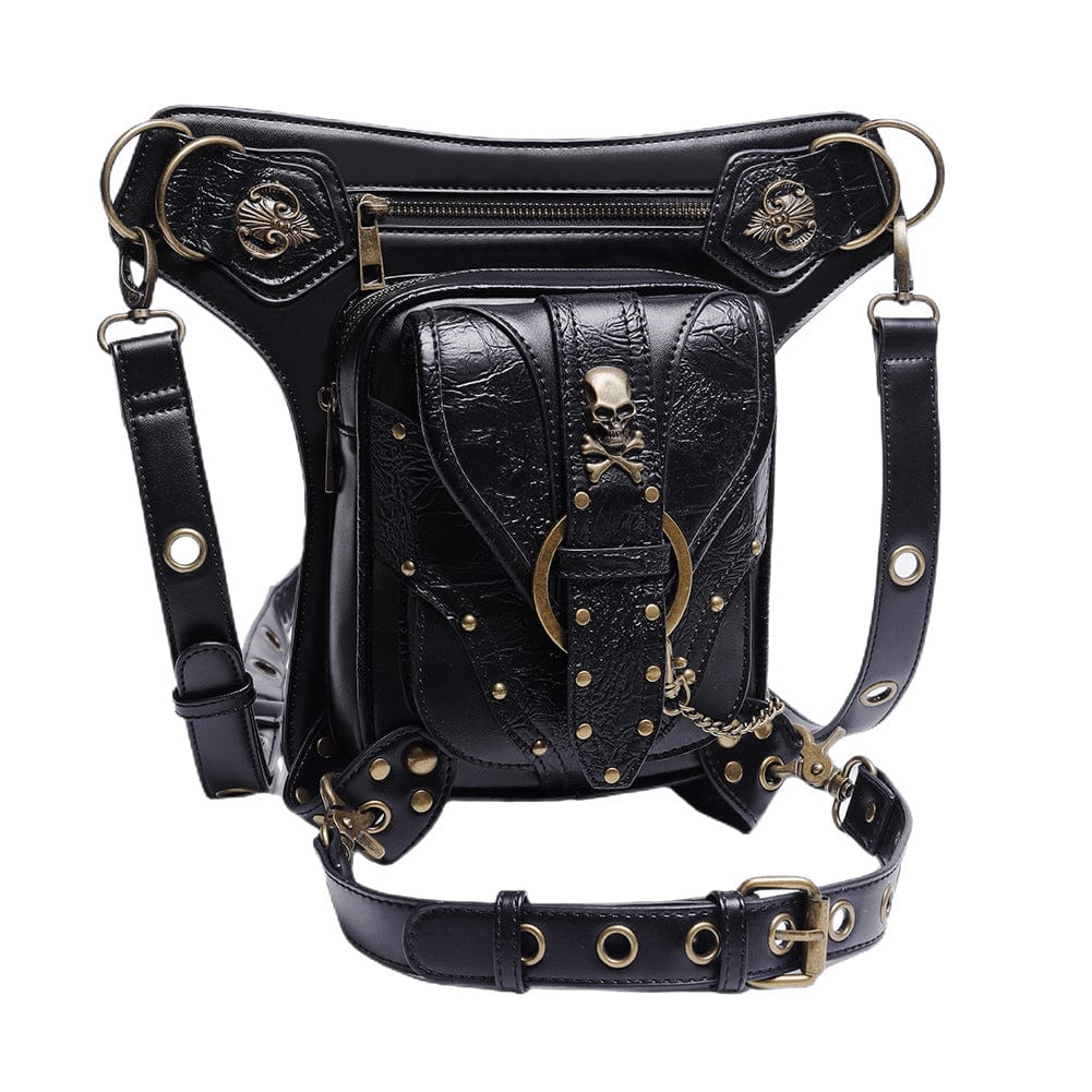 Unisex Steampunk Skull Buckle Waist Bag - Image 2