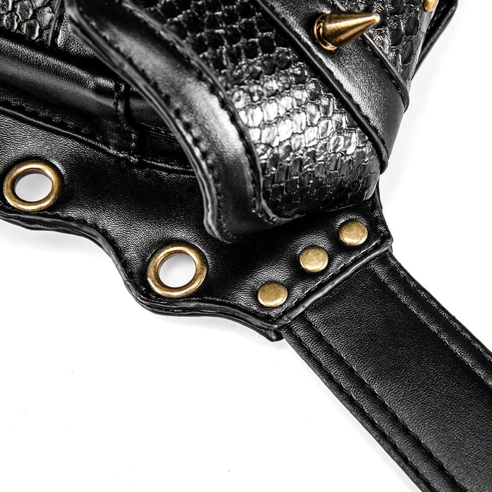 Unisex Steampunk Skull Faux Leather Bag - Image 8