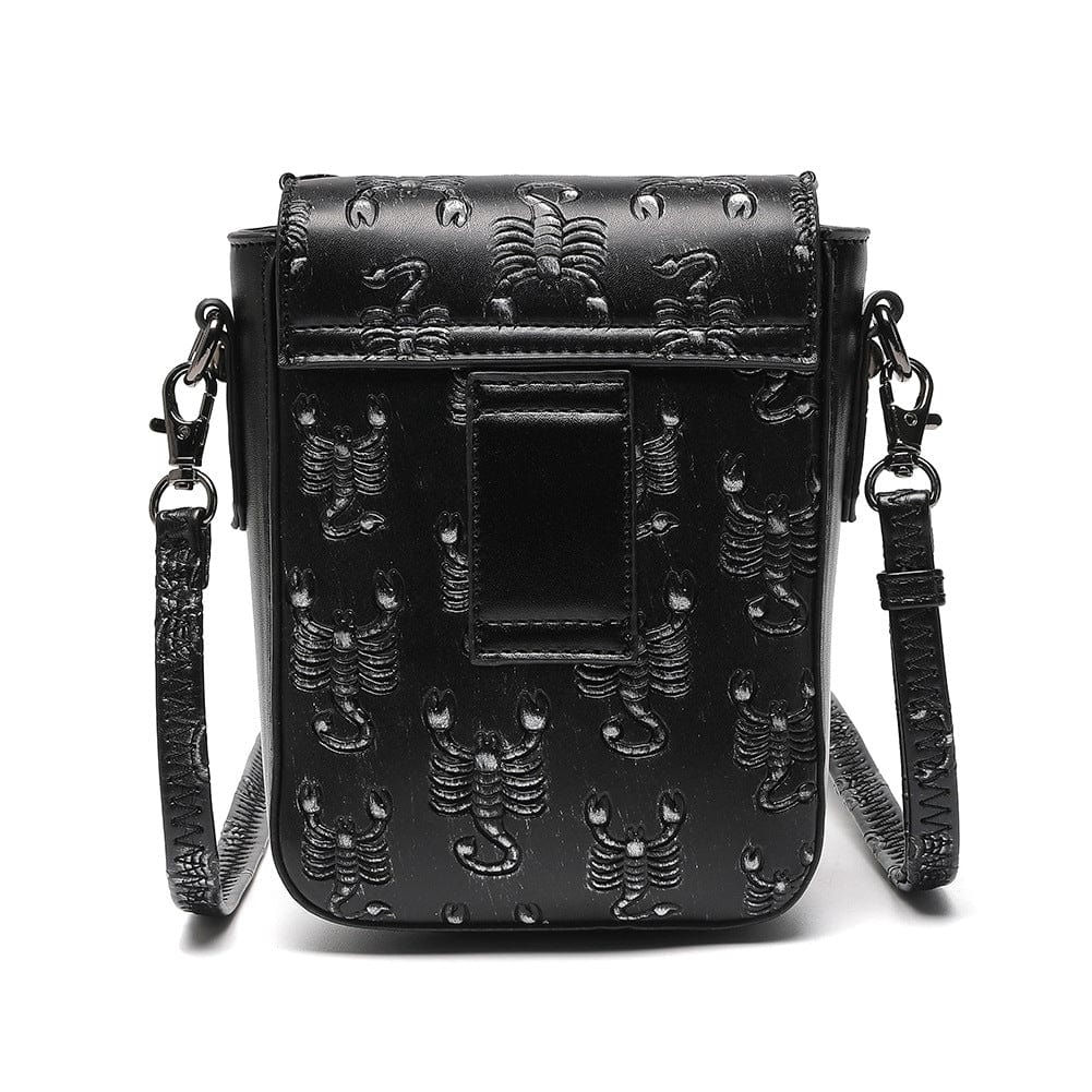 Unisex Steampunk Skull Scorpion Embroidered Mini Bag - Image 2