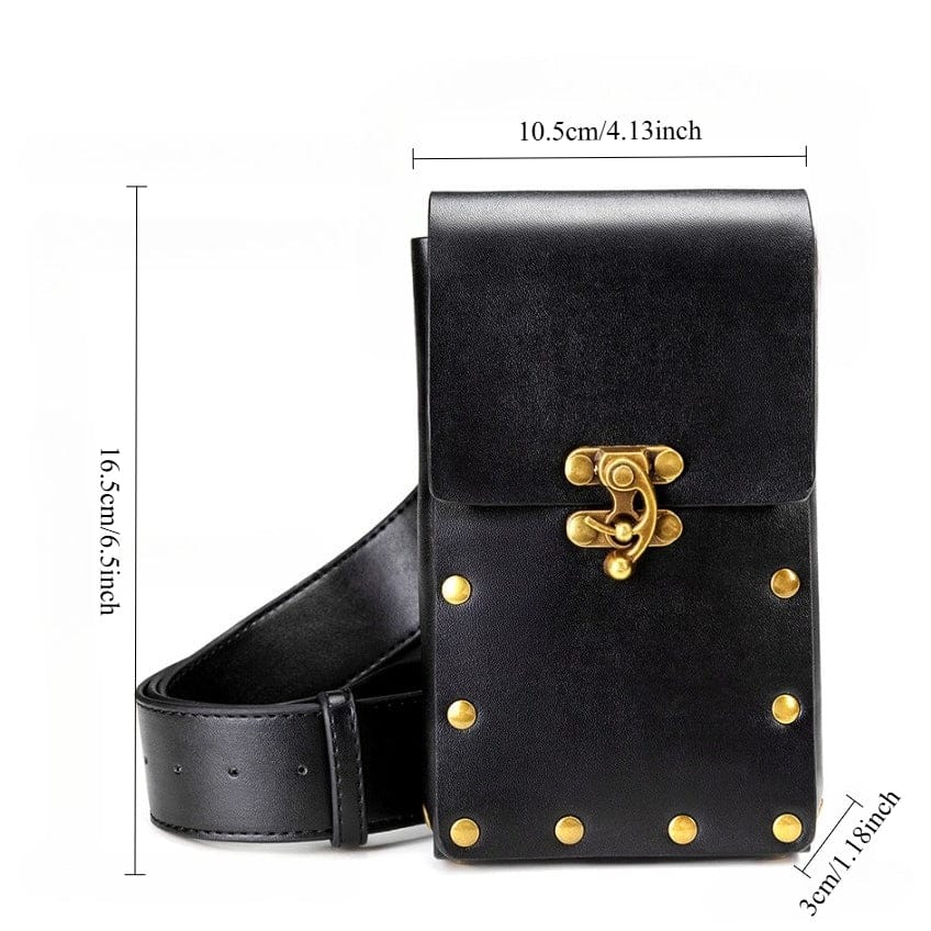 Unisex Vintage Rivet Buckle Waist Bag - Image 5