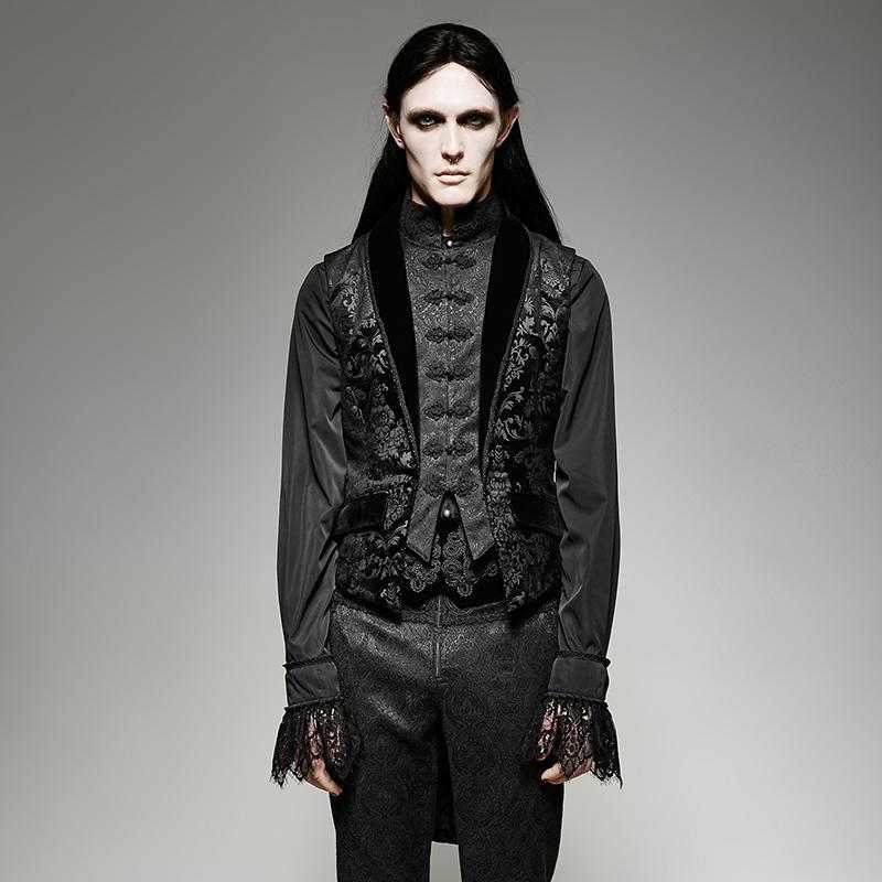 Men's Victorian Swallow Tail Sleeveless Velveteen Vest