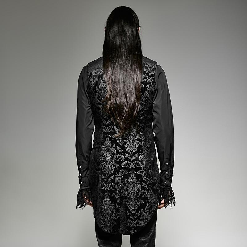 Men's Victorian Swallow Tail Sleeveless Velveteen Vest - Image 3