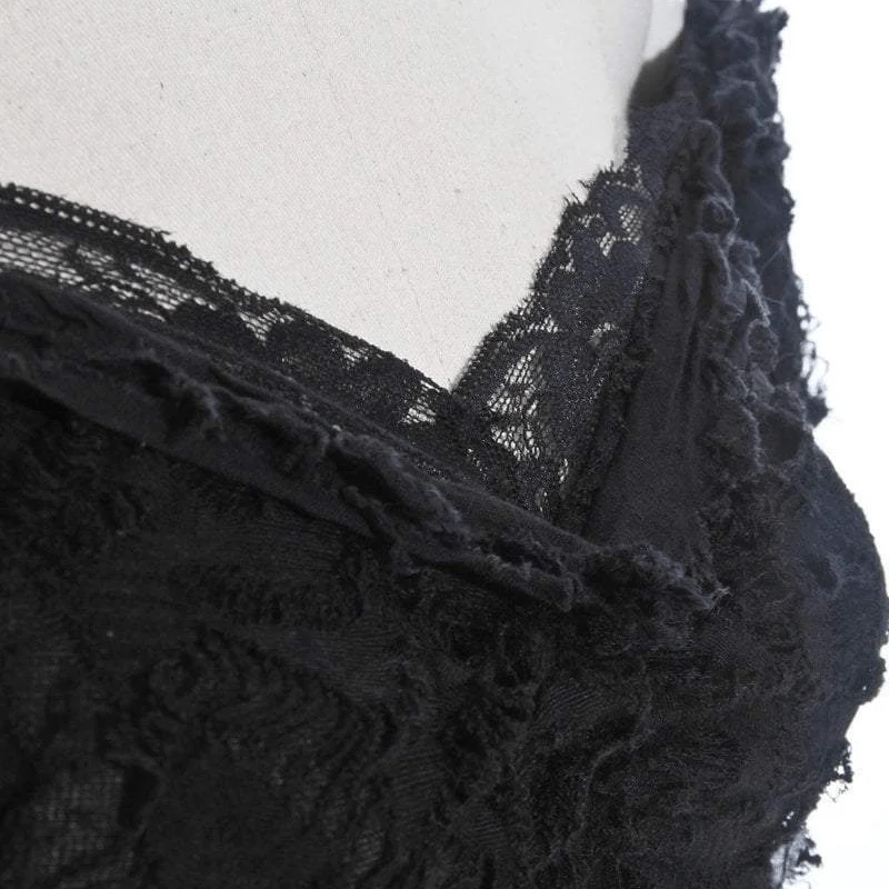 Women's Vintage Off shoulder Lace Short Top - Image 10