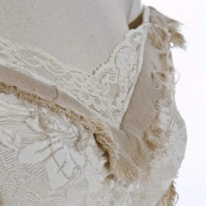 Women's Vintage Off shoulder Lace Short Top - Image 5