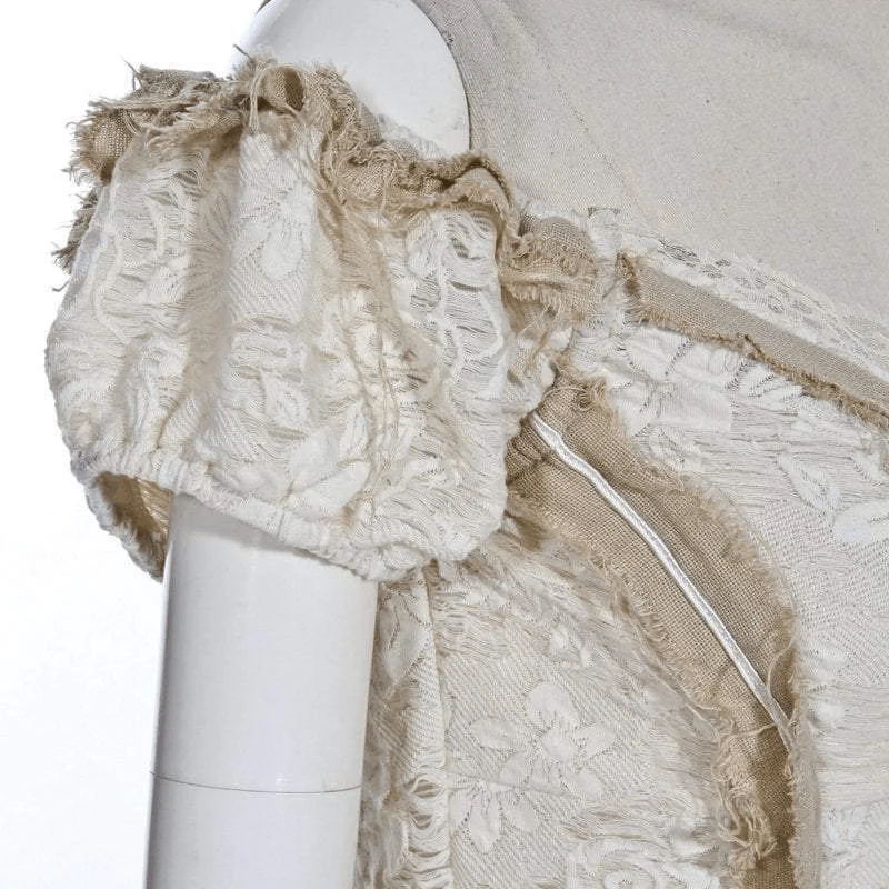 Women's Vintage Off shoulder Lace Short Top - Image 7