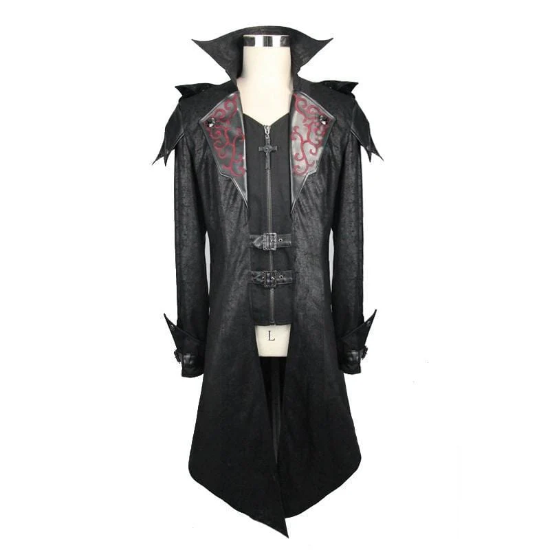 Men's Vintage Tailcoat With Leather Details - Image 4
