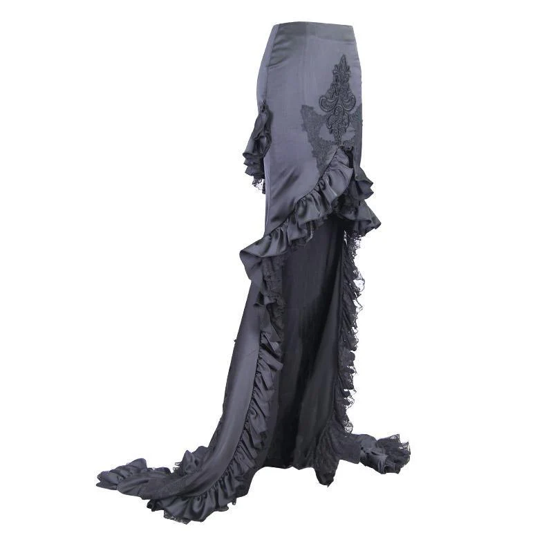 Women's Asymmetric Goth Punk Frilled Skirt - Image 6