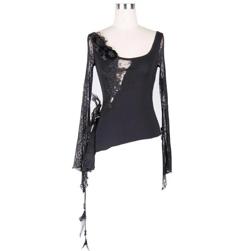 Women's Asymmetric Scoop neck Punk Top - Image 4