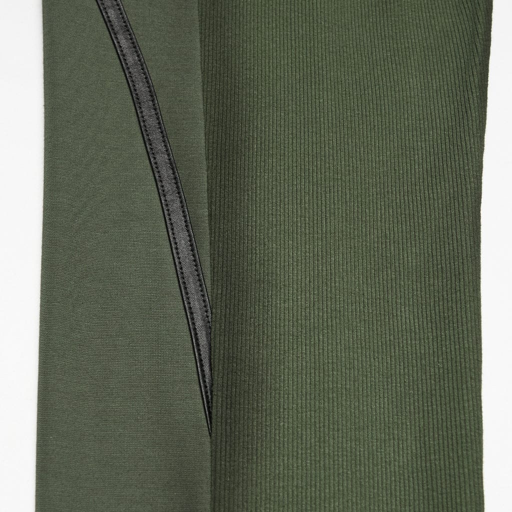 Women's Cyberpunk Armor-Accentuated Paneled Leggings Black-Green - Image 8