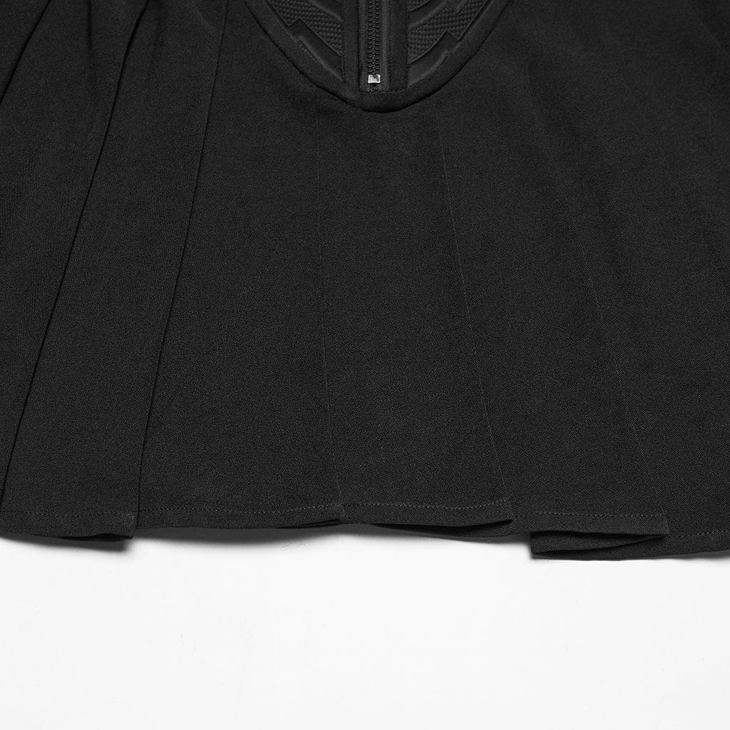 Women's Cyberpunk Buckle-up Zip Pleated Skirt - Image 8