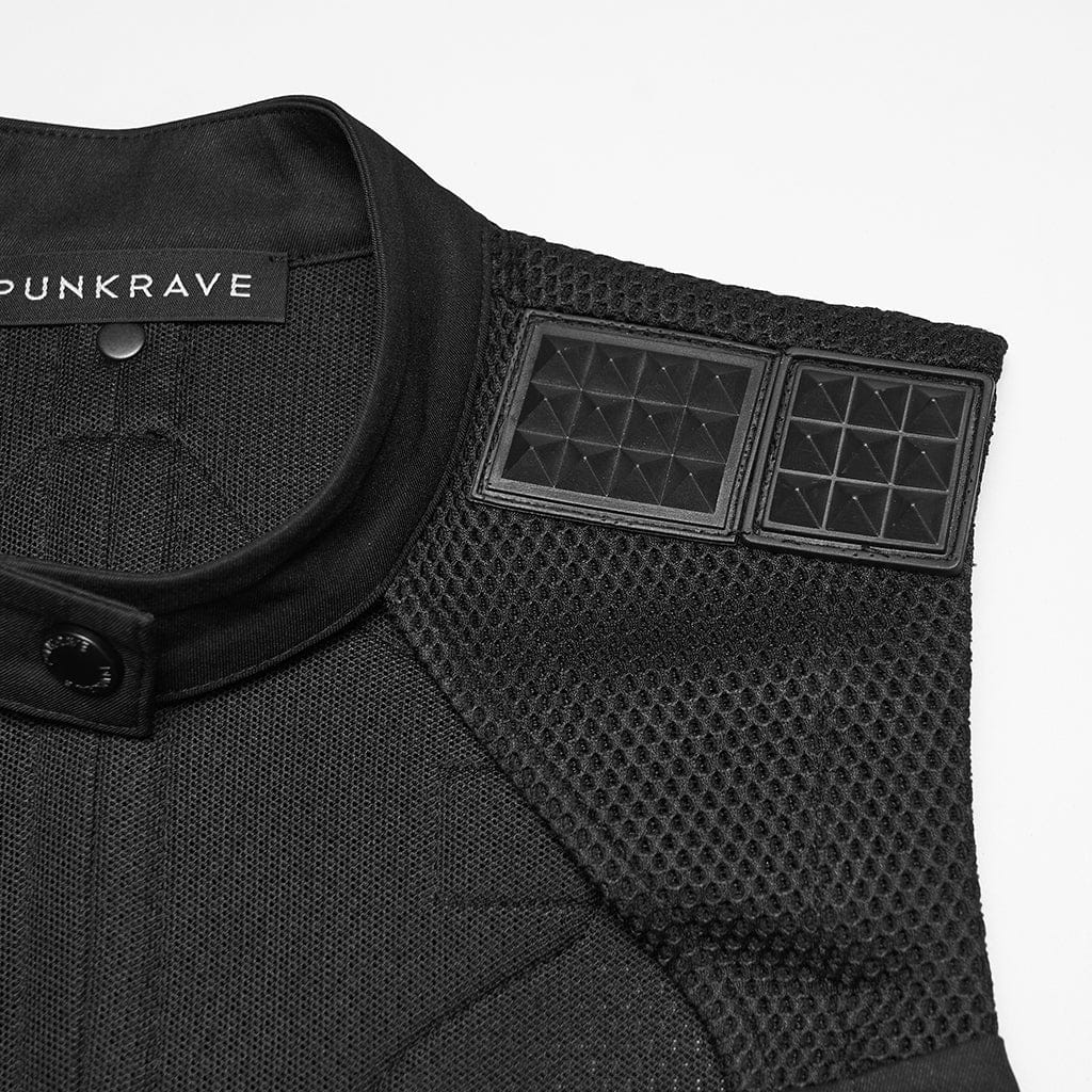 Women's Cyberpunk Cutout Studded Mechanical Tank Top Black - Image 6