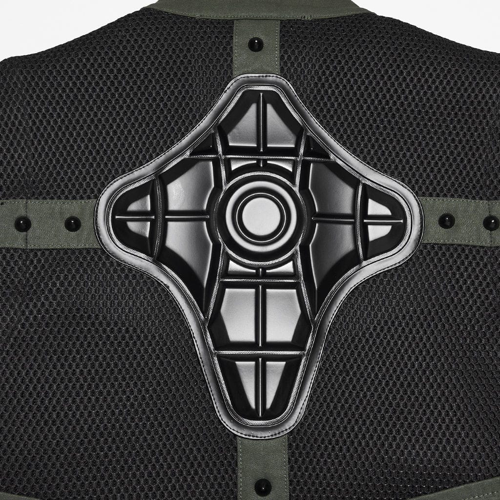 Women's Cyberpunk Cutout Studded Mechanical Vest Black-Green - Image 8