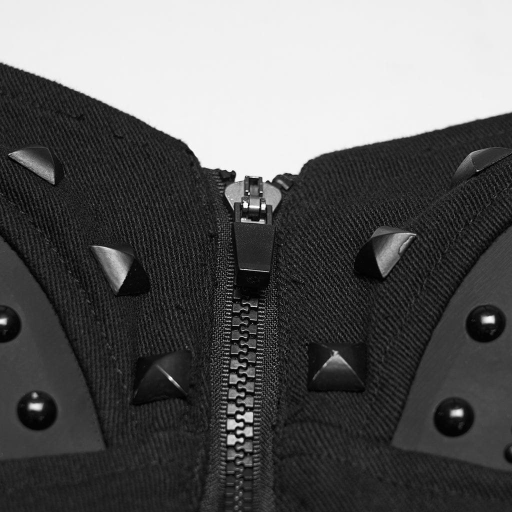 Women's Cyberpunk Eyelet Studded Zip Bustier - Image 7