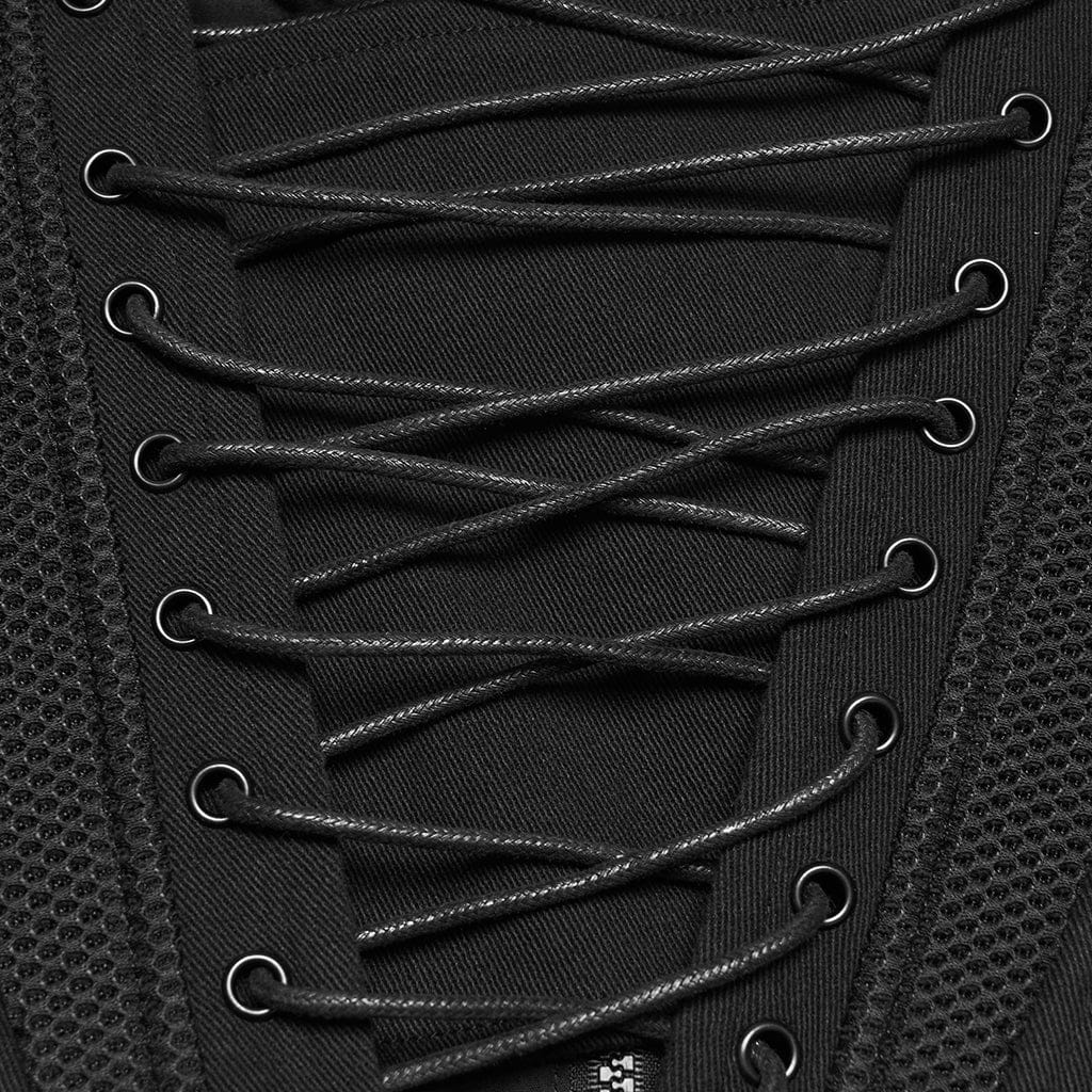 Women's Cyberpunk Eyelet Studded Zip Bustier - Image 9