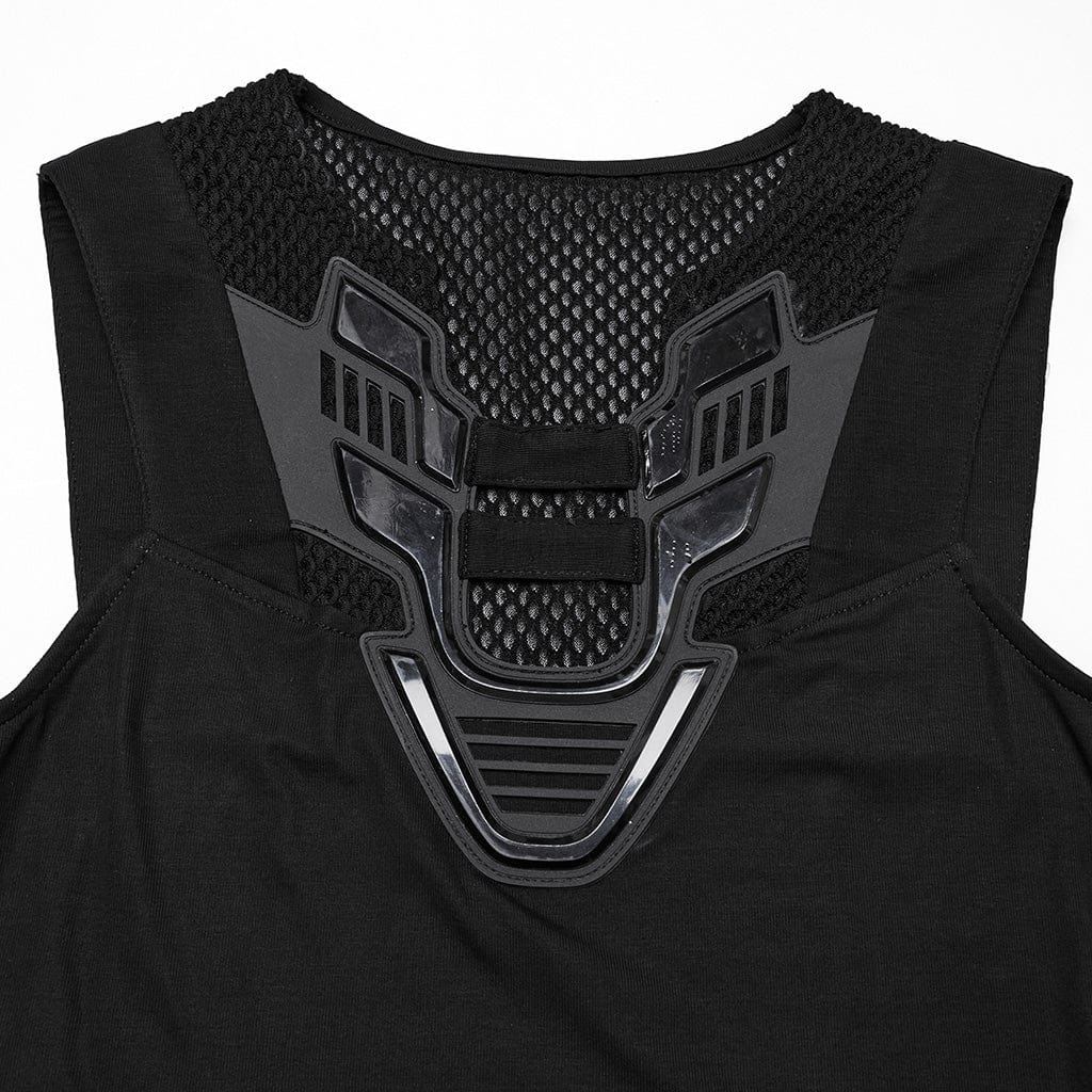 Women's Cyberpunk Plunging Mesh Splice Tank Top - Image 6
